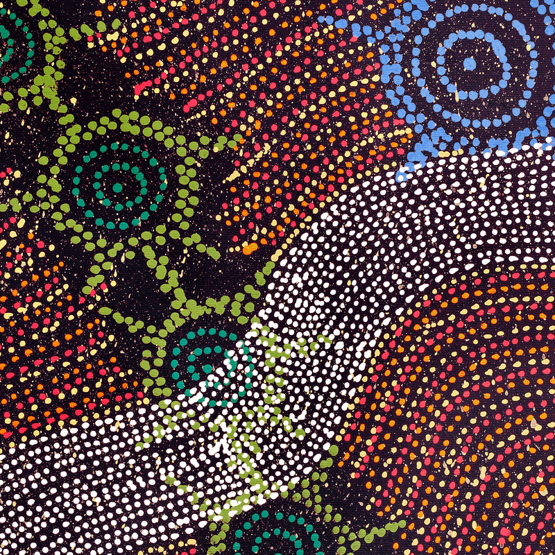 Aboriginal Artwork by Shanna Napanangka Williams, Napaljarri-warnu Jukurrpa (Seven Sisters Dreaming), 50x40cm