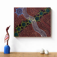 Aboriginal Artwork by Shanna Napanangka Williams, Napaljarri-warnu Jukurrpa (Seven Sisters Dreaming), 50x40cm