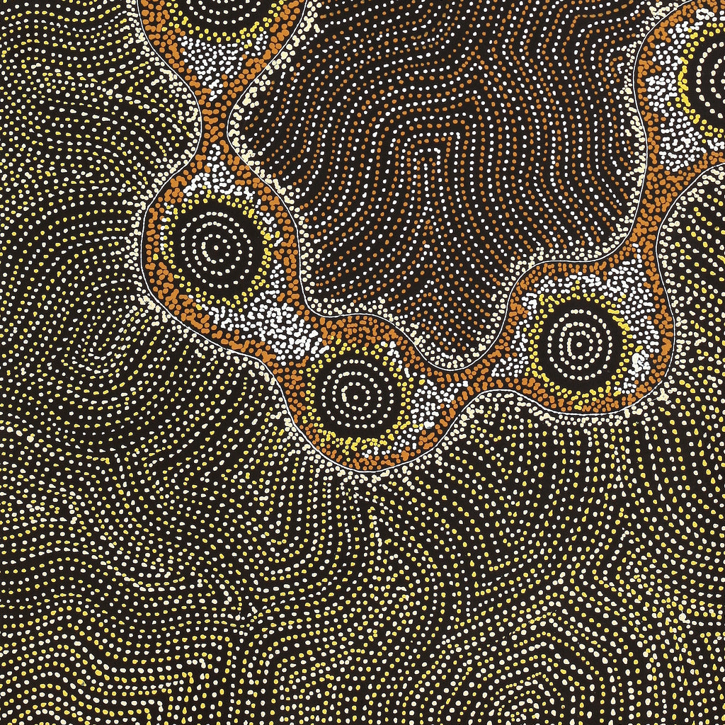 Aboriginal Artwork by Shanna Napanangka Williams, Star or Seven Sisters Dreaming, 107x46cm