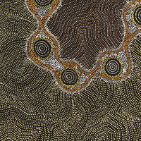 Aboriginal Artwork by Shanna Napanangka Williams, Star or Seven Sisters Dreaming, 107x46cm