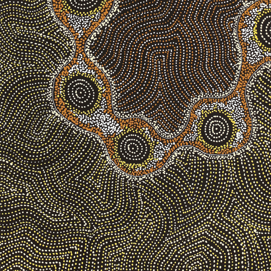 Aboriginal Artwork by Shanna Napanangka Williams, Star or Seven Sisters Dreaming, 107x46cm