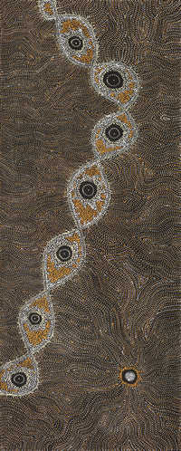 Aboriginal Artwork by Shanna Napanangka Williams, Yanjirlpirri or Napaljarri-Warnu Jukurrpa (Star or Seven Sisters Dreaming), 152x61cm