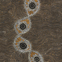 Aboriginal Artwork by Shanna Napanangka Williams, Yanjirlpirri or Napaljarri-Warnu Jukurrpa (Star or Seven Sisters Dreaming), 152x61cm