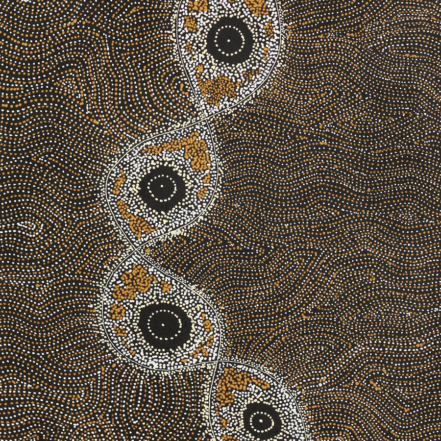 Aboriginal Artwork by Shanna Napanangka Williams, Yanjirlpirri or Napaljarri-Warnu Jukurrpa (Star or Seven Sisters Dreaming), 152x61cm