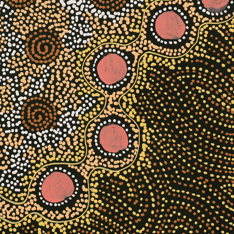 Aboriginal Artwork by Shanna Napanangka Williams, Napaljarri-Warnu Jukurrpa ( Seven Sisters Dreaming), 30x30cm