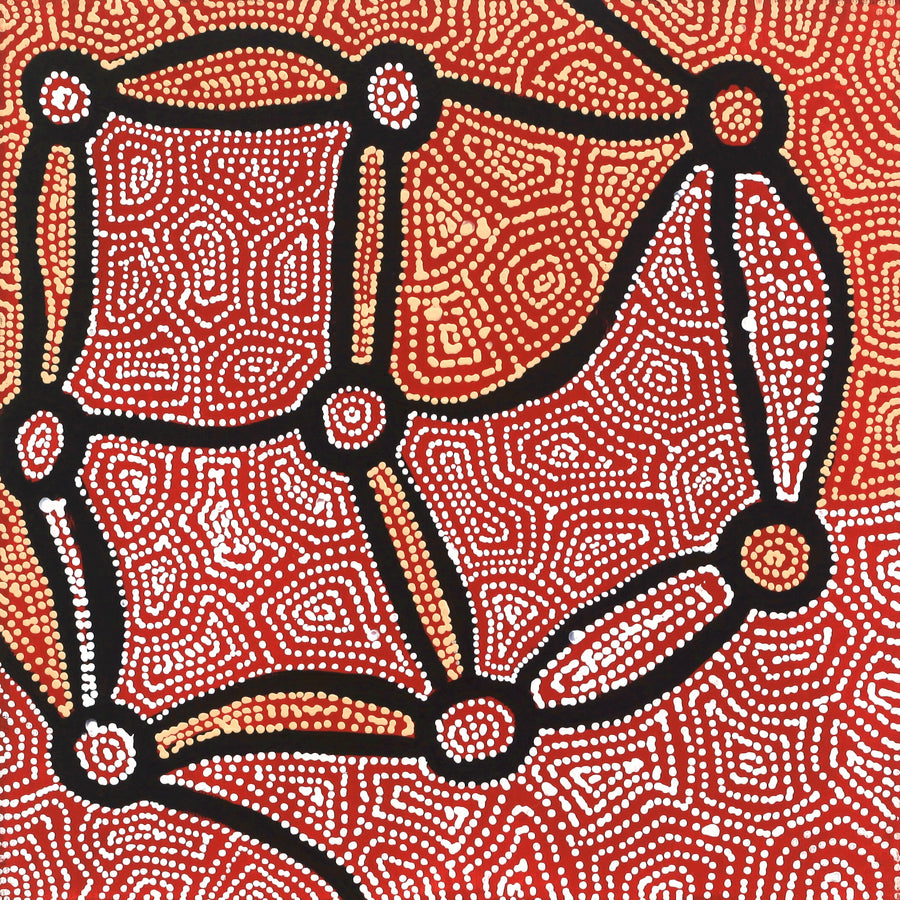 Aboriginal Artwork by Shanna Napanangka Williams, Ngapa Jukurrpa - Puyurru, 30x30cm