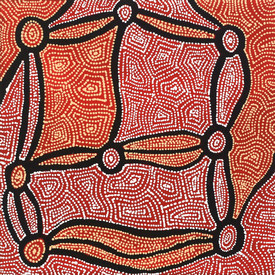 Aboriginal Artwork by Shanna Napanangka Williams, Ngapa Jukurrpa - Puyurru, 30x30cm