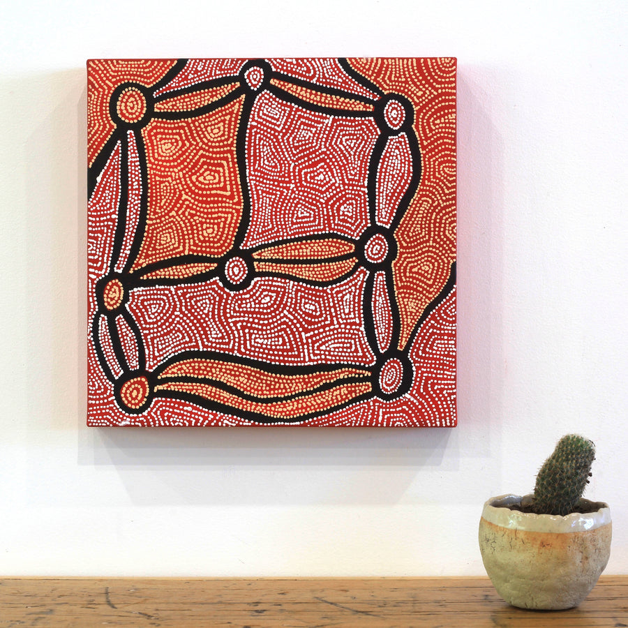 Aboriginal Artwork by Shanna Napanangka Williams, Ngapa Jukurrpa - Puyurru, 30x30cm
