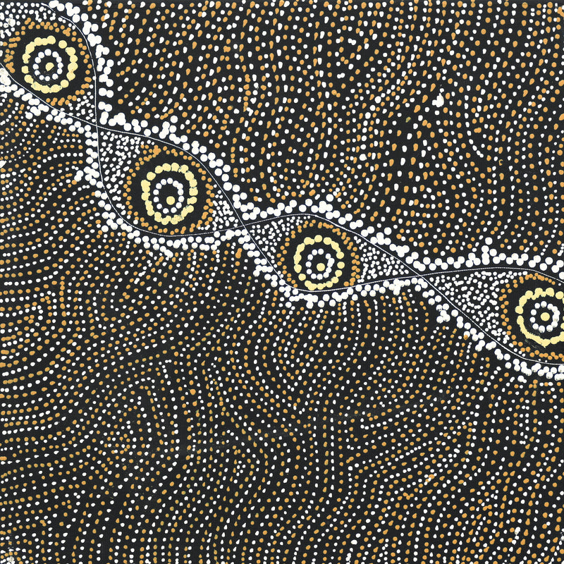 Aboriginal Artwork by Shanna Napanangka Williams, Napaljarri-Warnu Jukurrpa (Seven Sisters Dreaming), 30x30cm