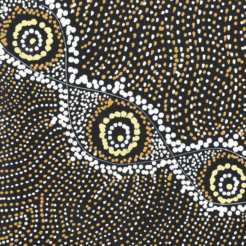 Aboriginal Artwork by Shanna Napanangka Williams, Napaljarri-Warnu Jukurrpa (Seven Sisters Dreaming), 30x30cm