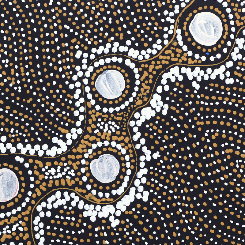 Aboriginal Artwork by Shanna Napanangka Williams, Napaljarri-Warnu Jukurrpa ( Seven Sisters Dreaming), 30x30cm