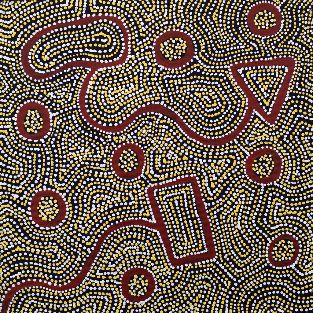 Aboriginal Artwork by Shanna Napanangka Williams, Ngapa Jukurrpa - Puyurru, 30x30cm
