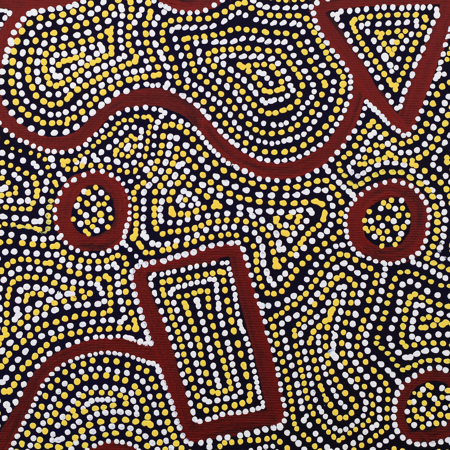 Aboriginal Artwork by Shanna Napanangka Williams, Ngapa Jukurrpa - Puyurru, 30x30cm