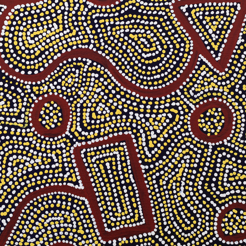 Aboriginal Artwork by Shanna Napanangka Williams, Ngapa Jukurrpa - Puyurru, 30x30cm