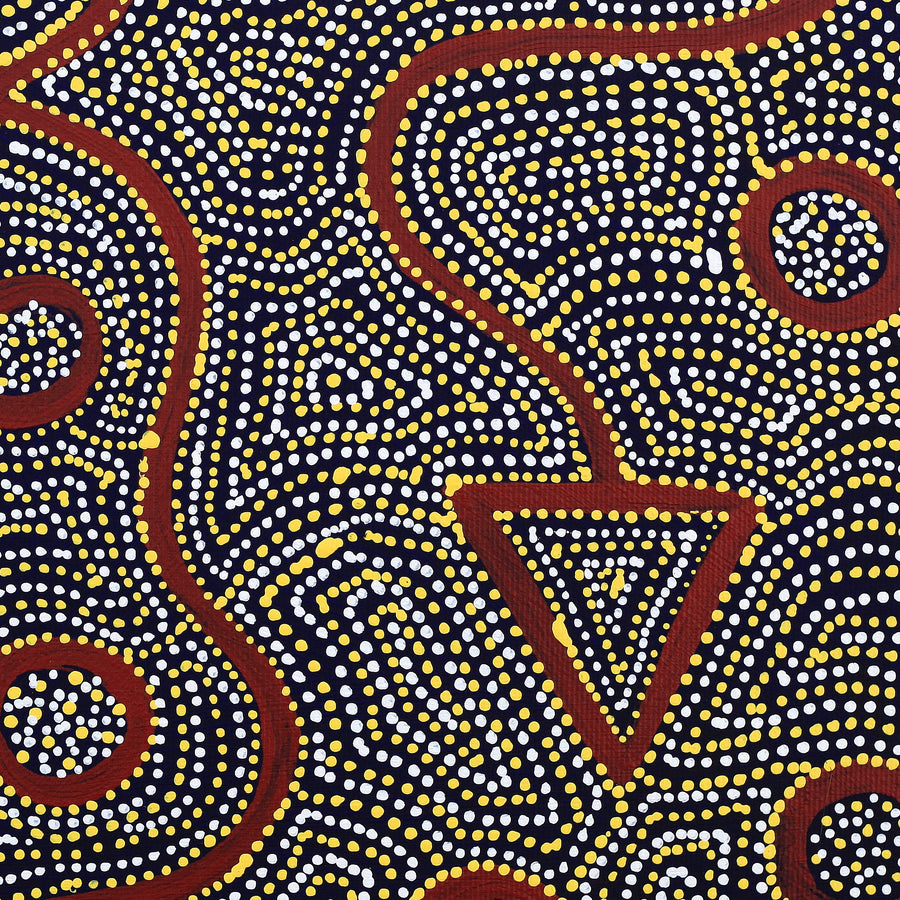 Aboriginal Artwork by Shanna Napanangka Williams, Ngapa Jukurrpa - Puyurru, 30x30cm