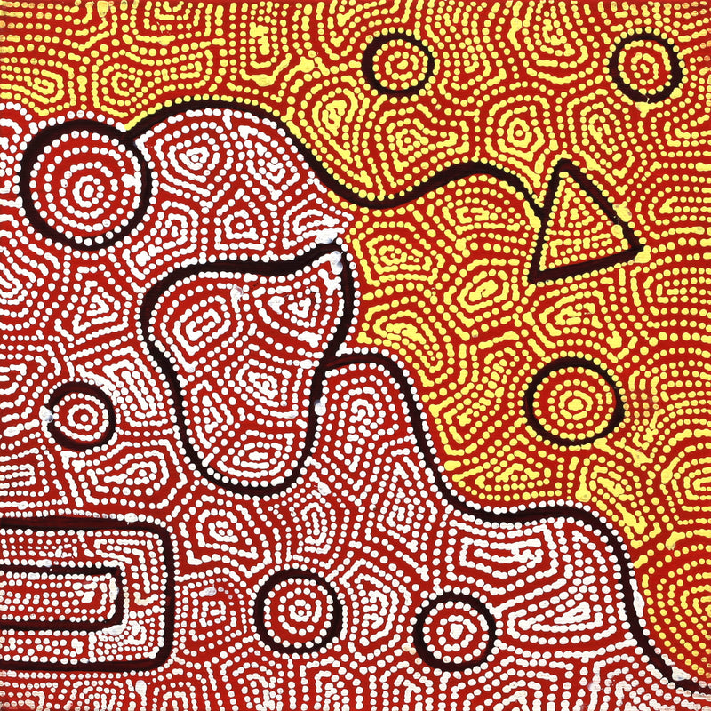 Aboriginal Artwork by Shanna Napanangka Williams, Ngapa Jukurrpa - Puyurru, 30x30cm