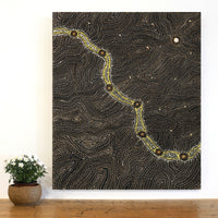 Aboriginal Artwork by Shanna Napanangka Williams, Star or Seven Sisters Dreaming, 91x76cm