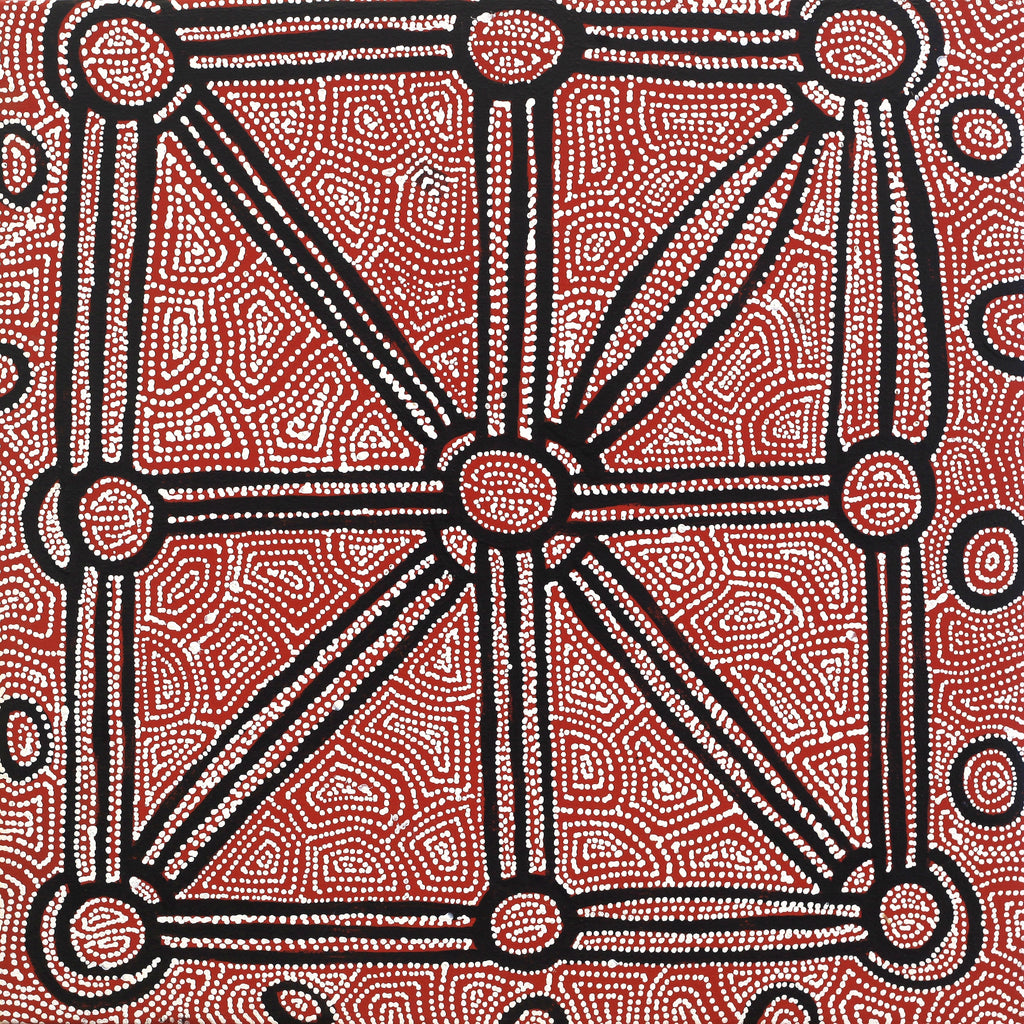 Aboriginal Art by Shanna Napanangka Williams, Ngapa Jukurrpa - Puyurru, 46x46cm - ART ARK®