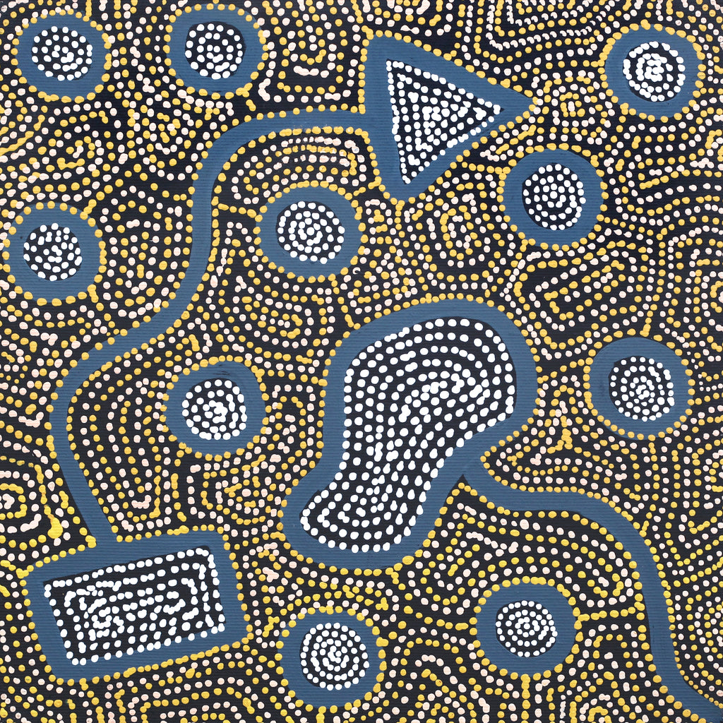 Aboriginal Art by Shanna Napanangka Williams, Ngapa Jukurrpa - Puyurru, 30x30cm - ART ARK®