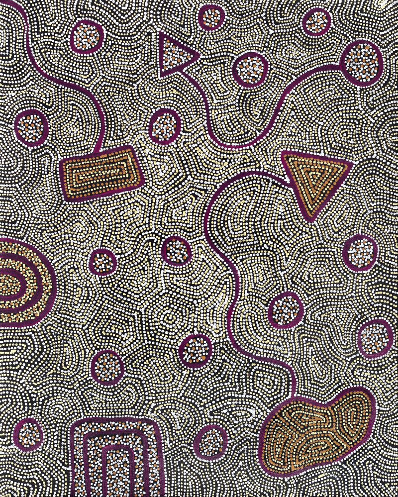 Aboriginal Artwork by Shanna Napanangka Williams, Ngapa Jukurrpa - Puyurru, 76x61cm