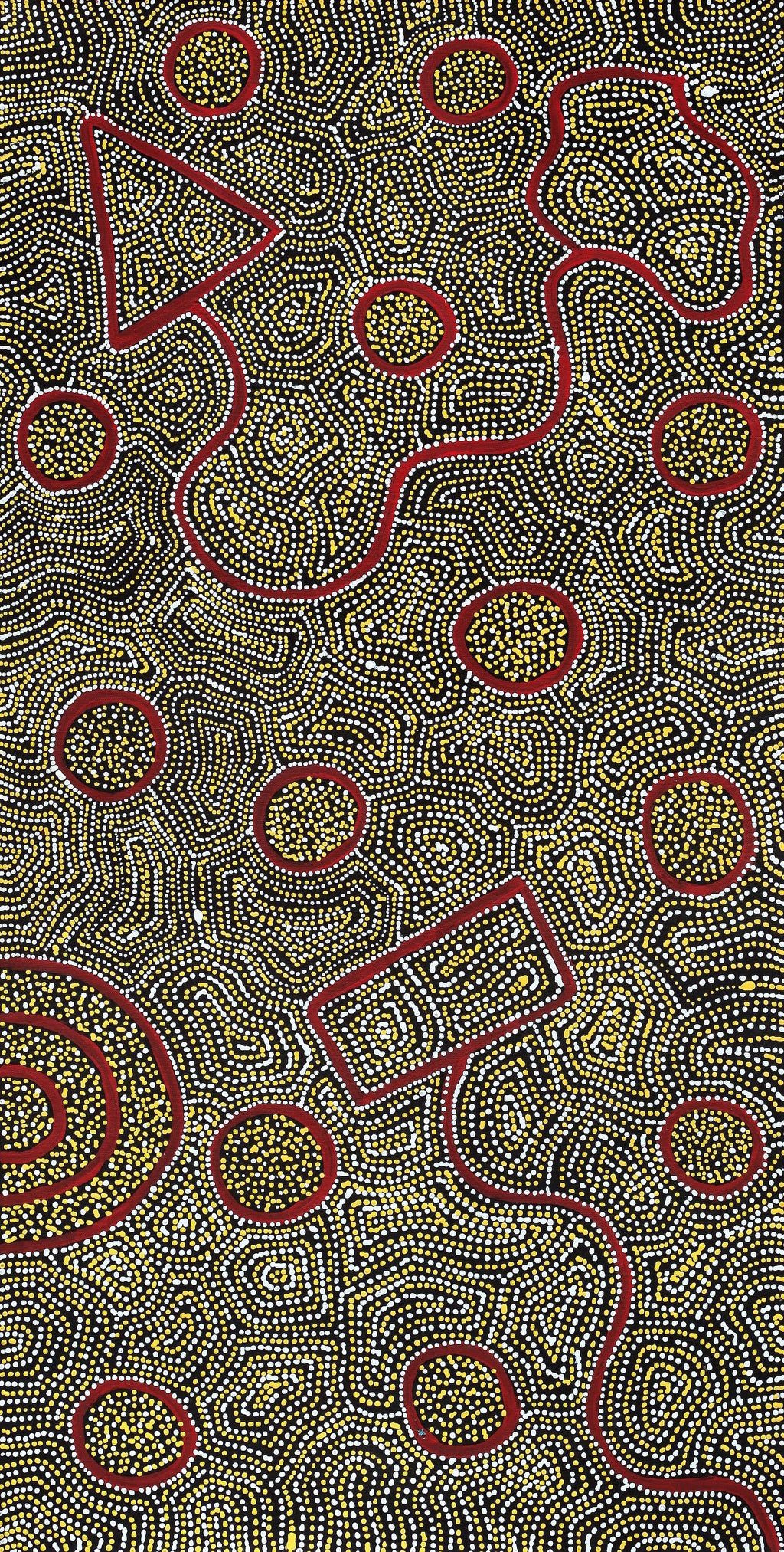Aboriginal Artwork by Shanna Napanangka Williams, Ngapa Jukurrpa - Puyurru, 91x46cm