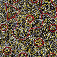 Aboriginal Artwork by Shanna Napanangka Williams, Ngapa Jukurrpa - Puyurru, 91x46cm