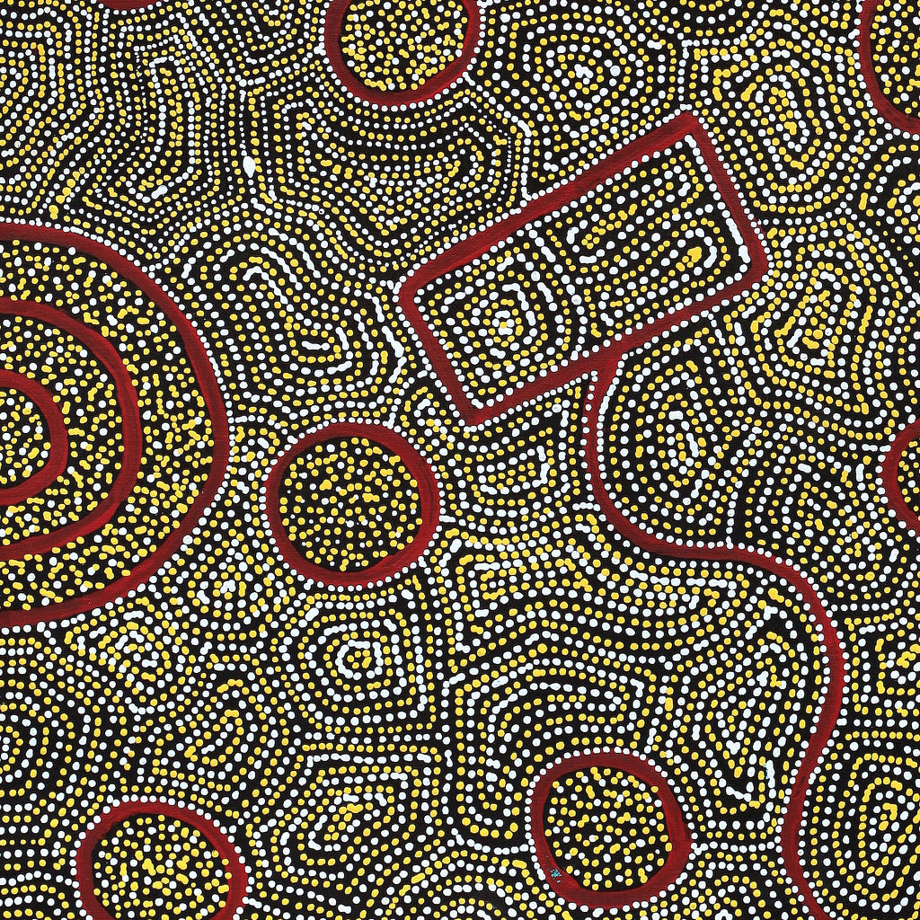 Aboriginal Artwork by Shanna Napanangka Williams, Ngapa Jukurrpa - Puyurru, 91x46cm