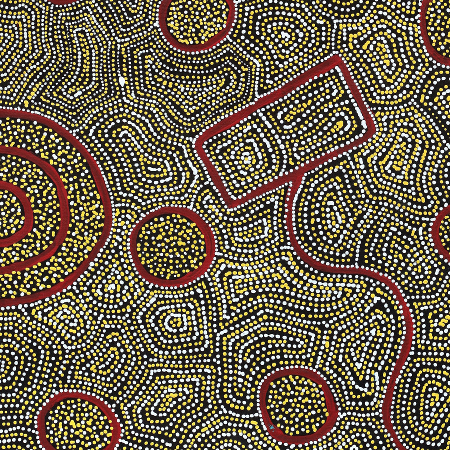 Aboriginal Artwork by Shanna Napanangka Williams, Ngapa Jukurrpa - Puyurru, 91x46cm