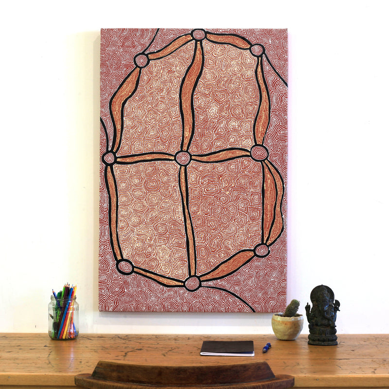 Aboriginal Artwork by Shanna Napanangka Williams, Ngapa Jukurrpa - Puyurru, 91x61cm