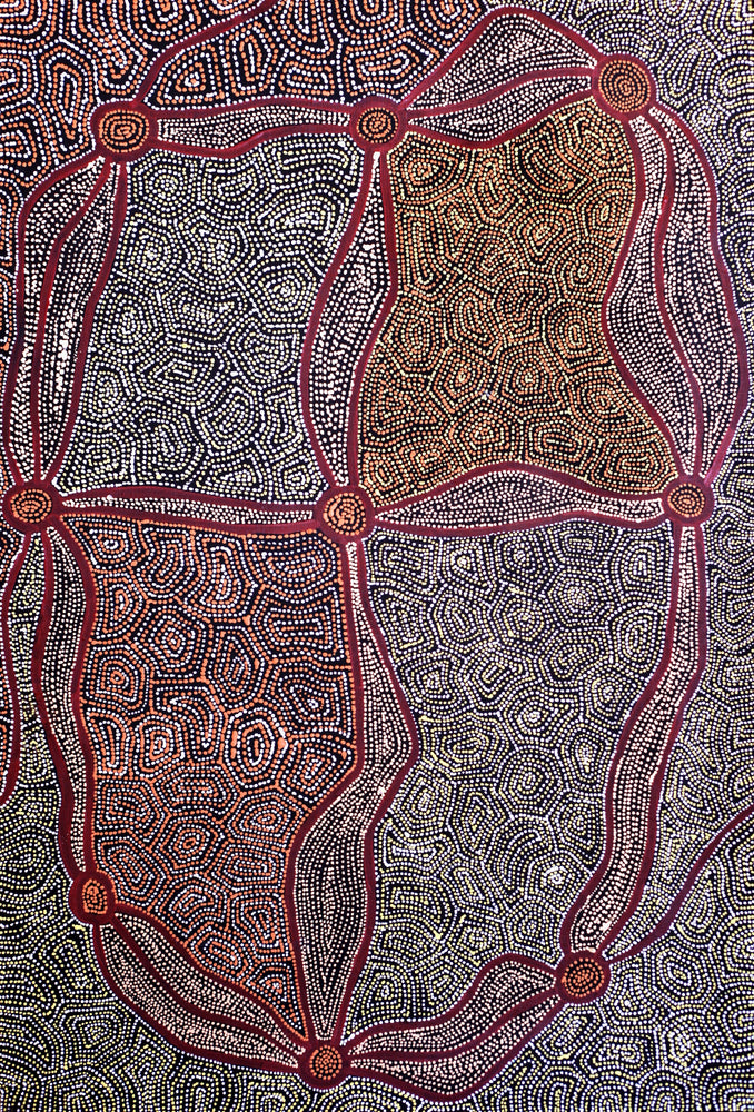 Aboriginal Artwork by Shanna Napanangka Williams, Ngapa Jukurrpa - Puyurru, 91x61cm