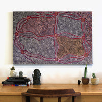 Aboriginal Artwork by Shanna Napanangka Williams, Ngapa Jukurrpa - Puyurru, 91x61cm