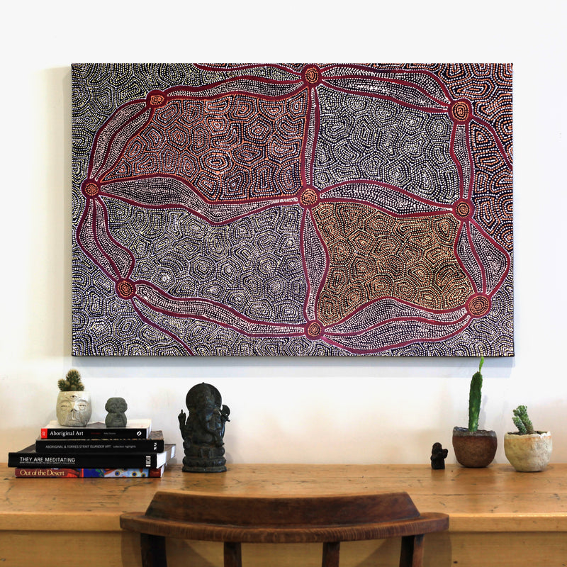 Aboriginal Artwork by Shanna Napanangka Williams, Ngapa Jukurrpa - Puyurru, 91x61cm