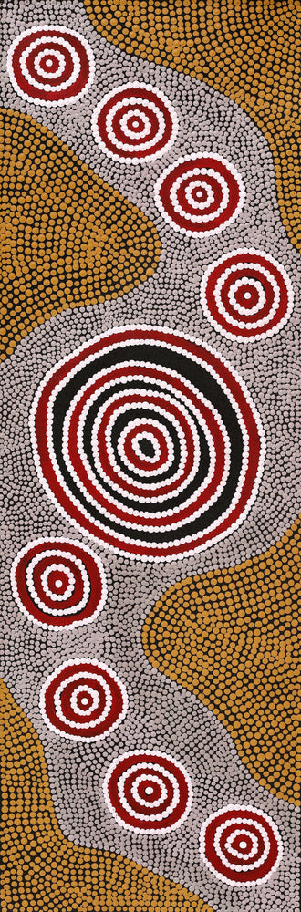 Aboriginal Artwork by Sharelle Napangardi Dixon, Karnta Jukurrpa (Womens Dreaming), 91x30cm