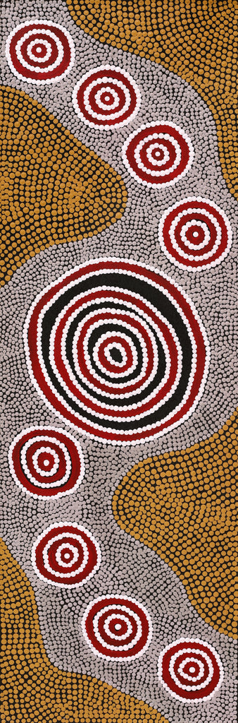 Aboriginal Artwork by Sharelle Napangardi Dixon, Karnta Jukurrpa (Womens Dreaming), 91x30cm