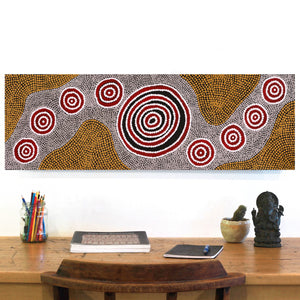 Aboriginal Artwork by Sharelle Napangardi Dixon, Karnta Jukurrpa (Womens Dreaming), 91x30cm - ART ARK®
