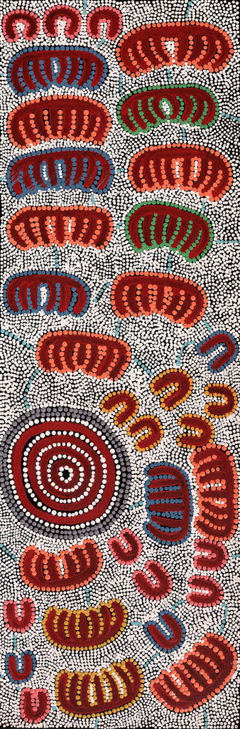Aboriginal Artwork by Sharelle Napangardi Dixon, Karnta Jukurrpa (Womens Dreaming), 91x30cm