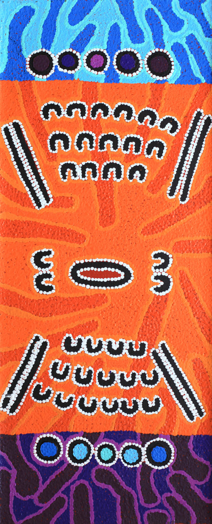 Aboriginal Artwork by Sharelle Napangardi Dixon, Karnta Jukurrpa (Womens Dreaming), 76x30cm