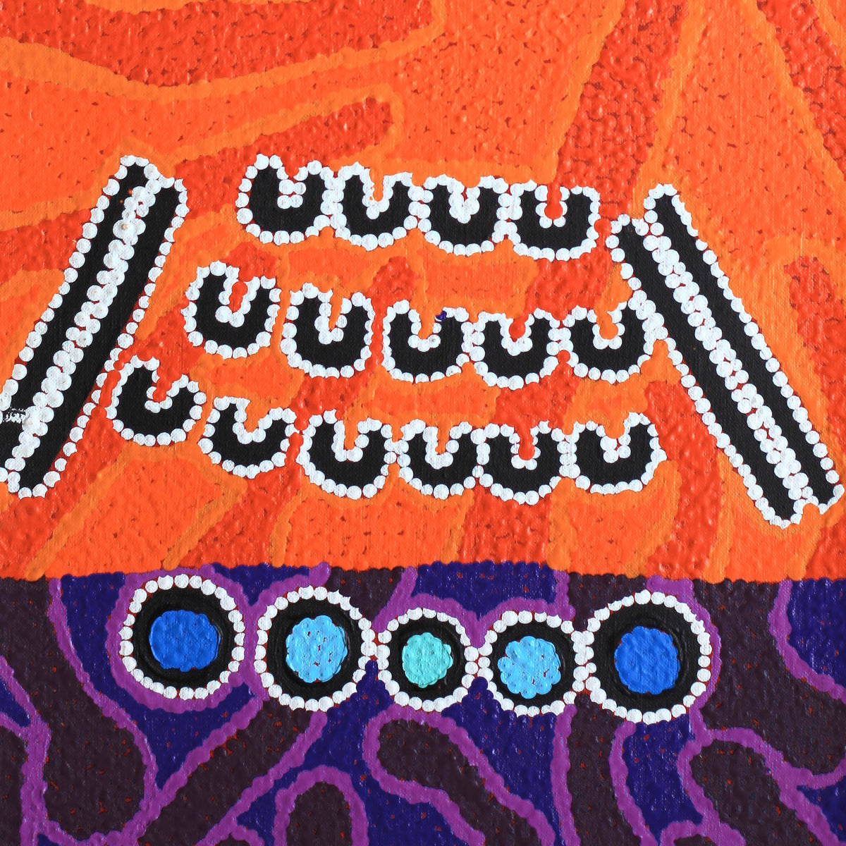 Aboriginal Artwork by Sharelle Napangardi Dixon, Karnta Jukurrpa (Womens Dreaming), 76x30cm