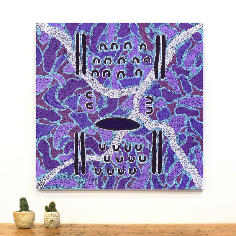 Aboriginal Artwork by Sharelle Napangardi Dixon, Karnta Jukurrpa (Womens Dreaming), 76x76cm