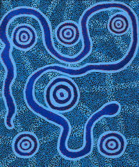 Aboriginal Artwork by Sharoline Nampijinpa Frank, Warna Jukurrpa (Snake Dreaming), 91x76cm