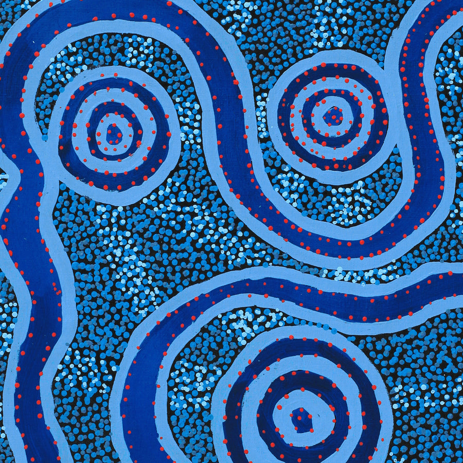 Aboriginal Artwork by Sharoline Nampijinpa Frank, Warna Jukurrpa (Snake Dreaming), 91x76cm