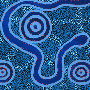 Aboriginal Artwork by Sharoline Nampijinpa Frank, Warna Jukurrpa (Snake Dreaming), 91x76cm - ART ARK®