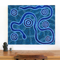 Aboriginal Artwork by Sharoline Nampijinpa Frank, Warna Jukurrpa (Snake Dreaming), 91x76cm