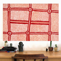 Aboriginal Artwork by Sharoline Nampijinpa Frank, Ngapa Jukurrpa (Water Dreaming) - Puyurru, 91x61cm