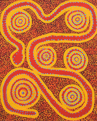 Aboriginal Artwork by Sharoline Nampijinpa Frank, Warna Jukurrpa (Snake Dreaming), 76x61cm
