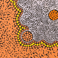 Aboriginal Artwork by Shemaiah Napanangka Granites, Mina Mina Jukurrpa, 30x30cm