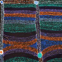 Aboriginal Artwork by Sheree Napurrurla Wayne, Lukarrara Jukurrpa (Desert Fringe-rush Seed Dreaming), 107x61cm