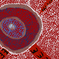 Aboriginal Artwork by Sheree Napurrurla Wayne, Lukarrara Jukurrpa (Desert Fringe-rush Seed Dreaming), 30x30cm