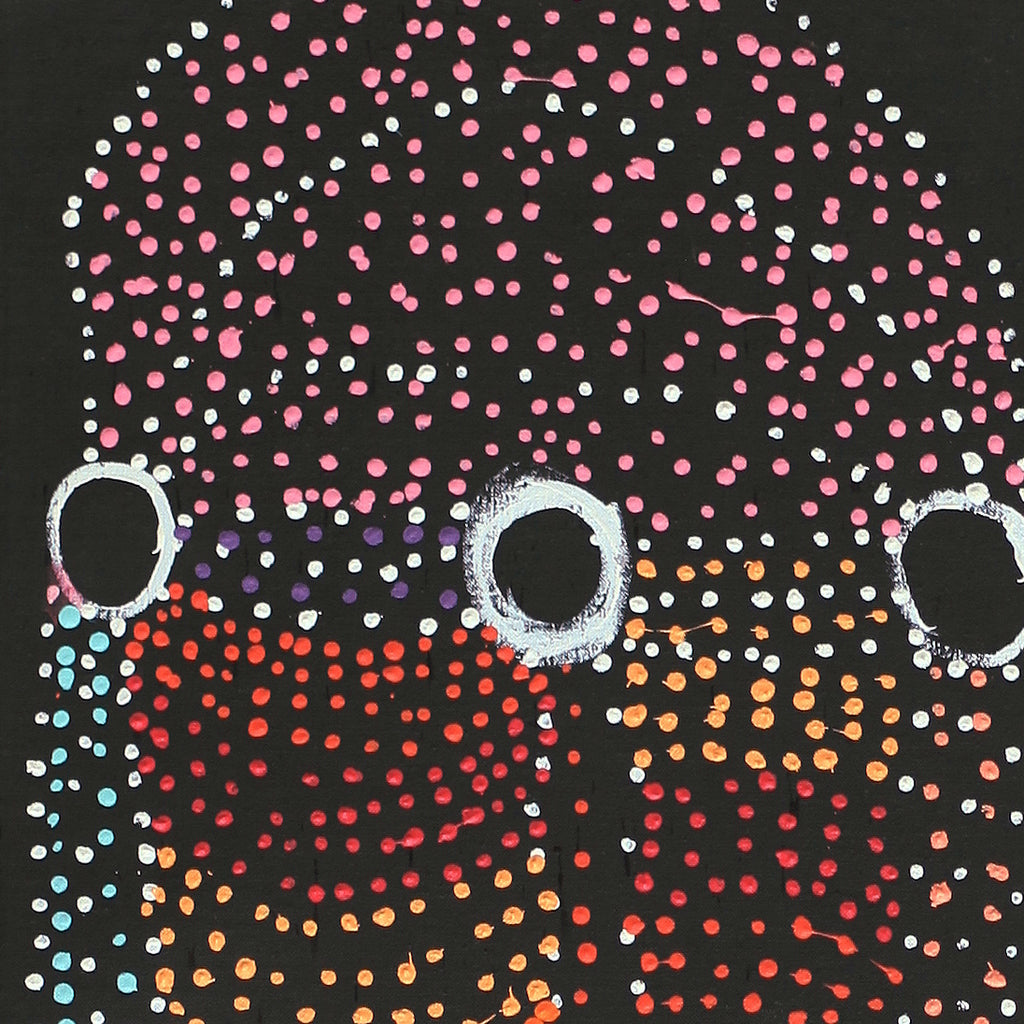 Aboriginal Artwork by Sheree Napurrurla Wayne, Lukarrara Jukurrpa (Desert Fringe-rush Seed Dreaming), 107x30cm