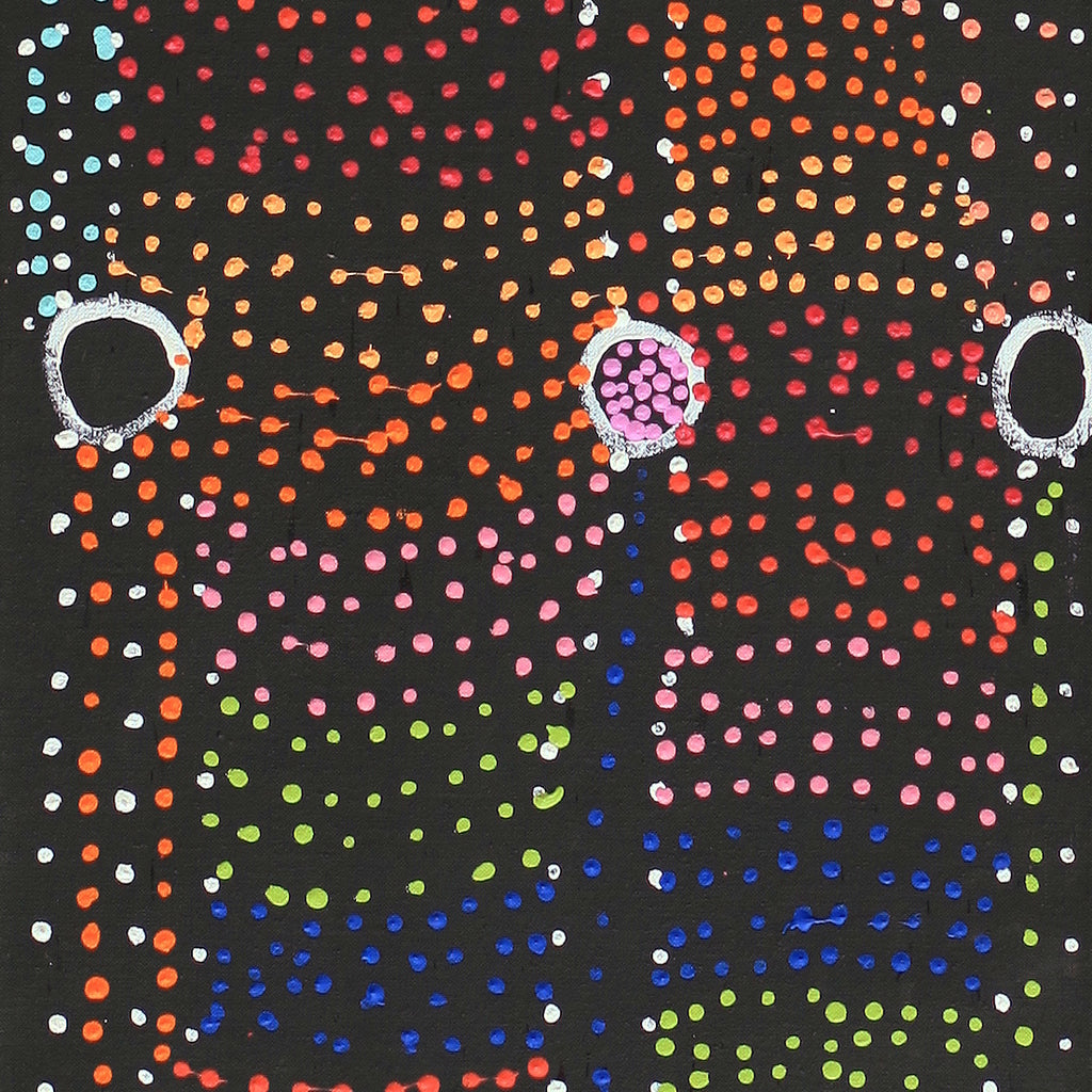 Aboriginal Artwork by Sheree Napurrurla Wayne, Lukarrara Jukurrpa (Desert Fringe-rush Seed Dreaming), 107x30cm